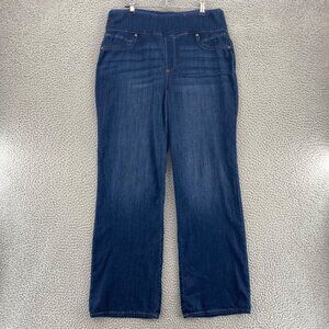 Chicos Jeans Womens 1 US 8 Blue Perfect Stretch Pull On Bootcut Dark Wash Denim*